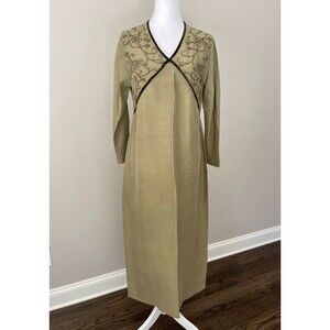 Vintage Kiko Comfortable Clothing Silk Beaded Maxi Dress Sz S Fairy Boho Artisan